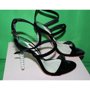 Sophia Webster Rosalind Velvet Sandal Stiletto Crystal Heel Shoes Women's 36.5